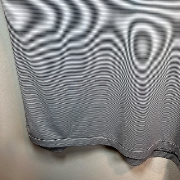 Peter Millar Men's Summer Comfort Polo Shirt Gray White Striped Stretch Golf XL - Picture 6 of 13
